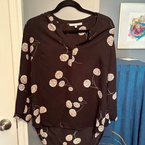 Daniel Rainn Black Floral Blouse